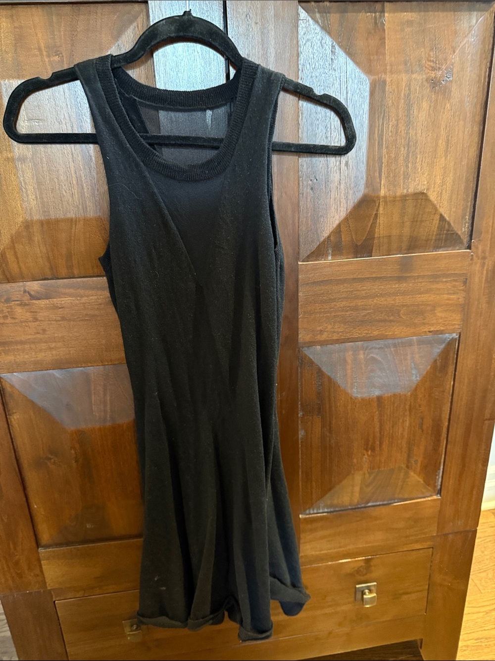 Black Sleeveless Knit Tank Top - Women's